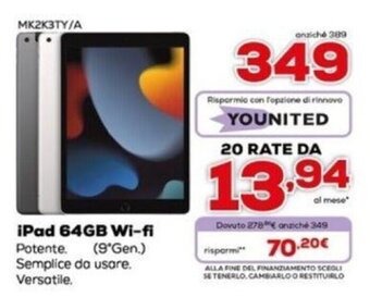 Euronics iPad 64GB Wi-Fi offerta