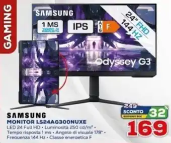 Euronics Samsung Monitor LS24AG300NUXE offerta
