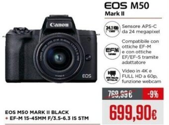 Euronics Canon EOS M50 Mark II offerta