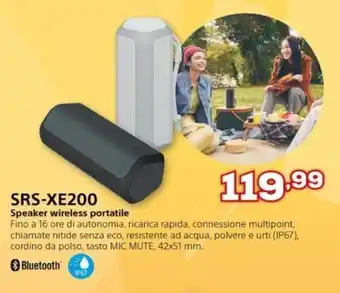 Euronics Sony Speaker Wireless Portatile SRS-XE200 offerta
