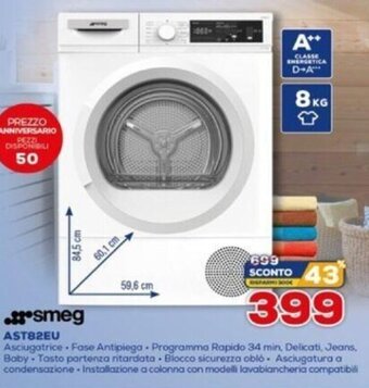 Euronics Smeg Asciugatrice - Ast82Eu offerta