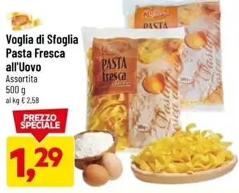 Supermercati Piccolo Voglia di Sfoglia Pasta Fresca All'Uova Assortita 500 g offerta