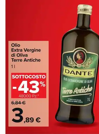 Carrefour Market Olio extra vergine di oliva terre antiche offerta