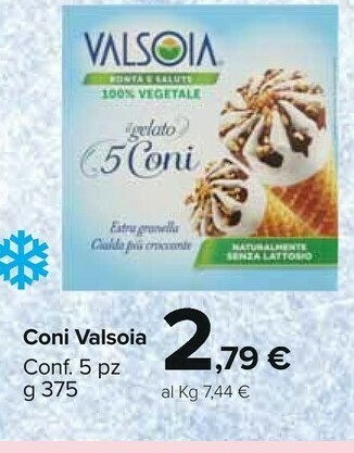 Carrefour Market Valsoia Il Gelato 5 Coni offerta