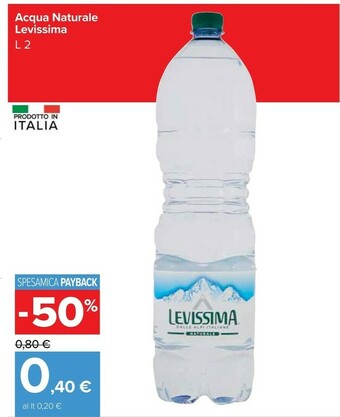 Carrefour Market Levissima Acqua Naturale 2000 G(ml) offerta