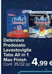 Carrefour Market Finish Detersivo Predosato Lavastoviglie Tabs All In 1 offerta