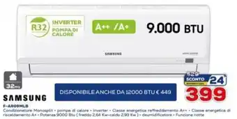 Euronics Samsung Condizionatore Monosplit F-ARO9MLB offerta
