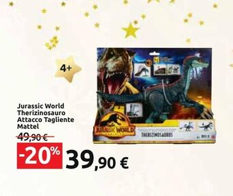 Carrefour Iper Jurassic world therizinosauro attacco tagliente mattel offerta