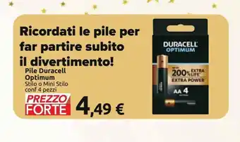 Carrefour Iper Pile duracell optimum offerta