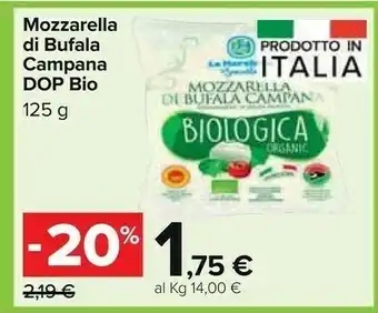 Carrefour Market Bio italia Mozzarella Di Bufala Campana Dop Bio offerta