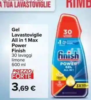 Carrefour Market Gel lavastoviglie all in 1 max power finish offerta