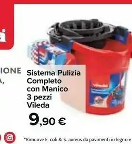 Carrefour Market Vileda Sistema Pulizia Completo Con Manico 3 Pezi offerta