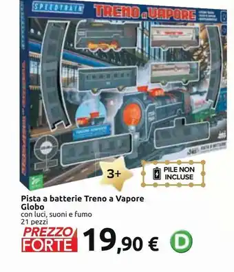 Pista a batterie treno a vapore globo