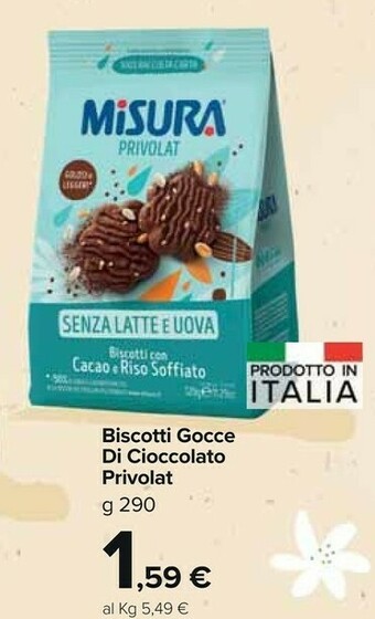 Carrefour Market Misura Privolat Biscotti Con Cacao E Riso Soffiato 290 G(ml) offerta