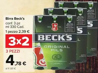 Carrefour Market Becks Beck's - Birra 330 G(ml) offerta