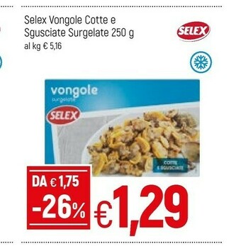 Famila Selex Vongole Cotte E Sgusciate Surgelate offerta