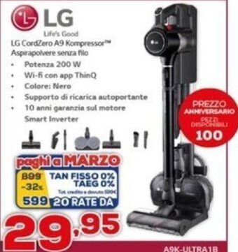 Euronics LG CordZero A9 Kompressor Aspirapolvere Senza Filo offerta