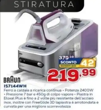 Euronics Braun Ferro A Caldaia A Ricarica Continua IS7144WH offerta