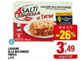Iperal Findus Lasagne Alla Bolognese offerta