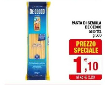 Iperal De Cecco Pasta Di Semola offerta