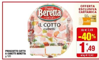 Iperal Beretta Prosciutto Cotto A Cubetti offerta