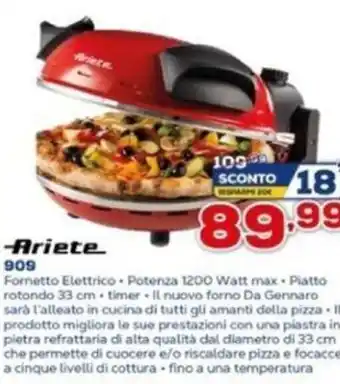 Euronics Ariete Fornetto Elettrico 909 offerta