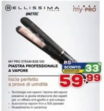 Euronics Bellissima Imetec My Pro Steam B28 100 Piastra Professionale A Vapore offerta