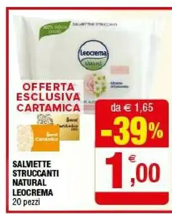 Iperal Leocrema Salviette Struccanti Natural offerta