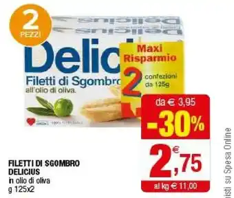 Iperal Delicius Filetti Di Sgombro offerta