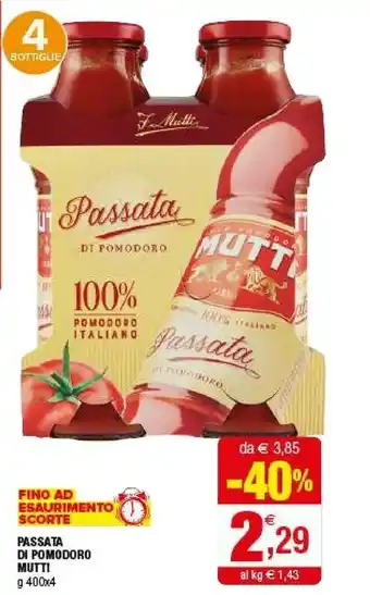 Iperal Mutti Passata Di Pomodoro offerta