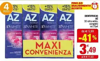 Iperal AZ Dentifricio 3d Ultra White offerta