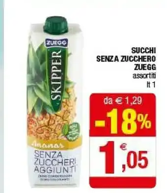 Iperal Zuegg Skipper Pesca Senza Zuccheri Aggiunti 1000 G(ml) offerta