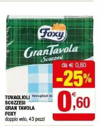 Iperal Foxy Tovaglioli Scozzesi Gran Tavola offerta