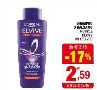 Iperal Elvive Shampoo O Balsamo Purple offerta