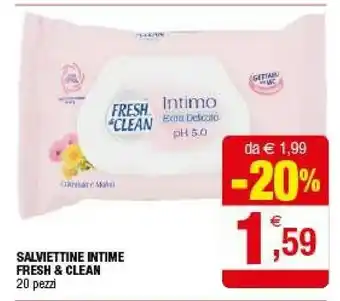 Iperal Fresh & Clean Salviettine Intime offerta