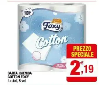 Iperal Foxy Carta Igienica Cotton offerta