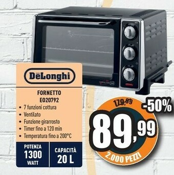 Unieuro Delonghi Fornetto EO20792 offerta