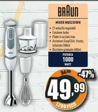 Unieuro Braun MQ5235WH Vario offerta