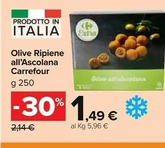 Carrefour Market Vale - Olive Ripiene All'Ascolana Surgelate 250 G(ml) offerta