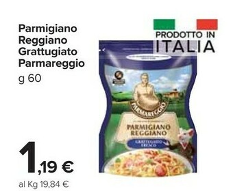 Carrefour Market Parmareggio Parmigiano Reggiano Grattugiato 60 G(ml) offerta