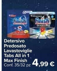 Carrefour Market Finish Detersivo Predosato Lavastoviglie Tabs All In 1 offerta