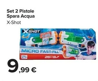 Carrefour Market Xshot Set 2 Pistole Spara Acqua offerta