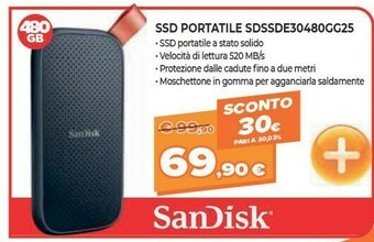 Expert SanDisk SSD Portatile SDSSDE30480GG25 offerta