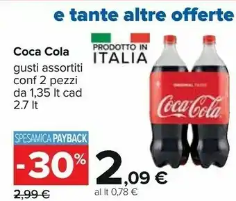Carrefour Coca Cola Original Taste 2.7 Lt offerta