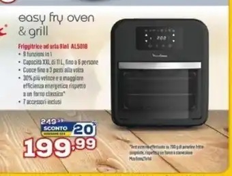 Euronics Easy fry oven & grill Friggitrice ad aria 9in1 AL 5018 offerta