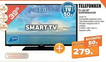Expert Telefunken TV LED 39" TE39PND42V2D offerta