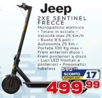 Euronics Jeep 2XE Sentinel Frecce Monopattino elettrico offerta