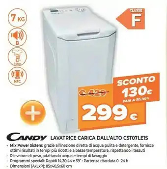 Expert Candy Lavatrice Carica Dall'alto CST07LE1S offerta