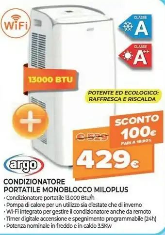 Expert Argo Condizionatore Milo Plus offerta