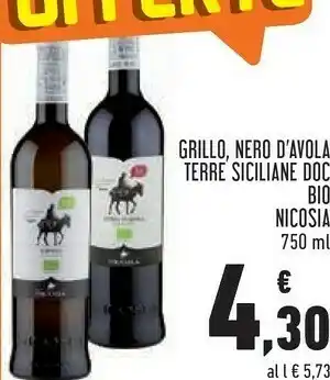 Conad Superstore Nicosia Grillo Terre Siciliane IGT Bio 750 G(ml) offerta